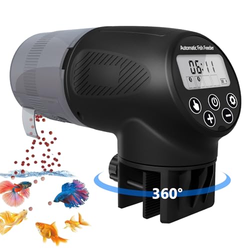 Futterautomat Aquarium Fischfutter Automat Futterspender: 200ML Urlaub Automatischer Futterspender Fische Automatisch Fisch Futterautomaten Aquarium Klein Flocken für Schildkr Goldfische Garnelen von Aoyar