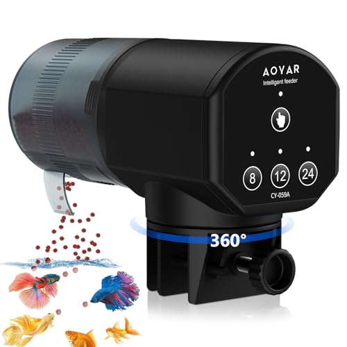 Futterautomat für Aquarium Automat Fische Futterspender: 200ML Groß Kapazität Fischfutter Feeder Feuchtigkeitsbeständig Automatic Fish Feeder Fuer Eheim Teich von Aoyar