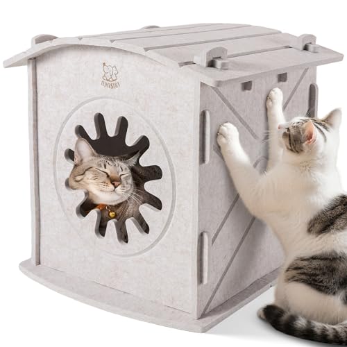Apasiri Katzenbett Höhle, Katzenhäuser für Indoor Katzen, Katzenkratzhaus von Apasiri
