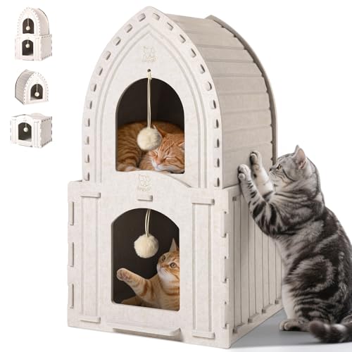 Apasiri Katzenbetten für Indoor-Katzen mit hängendem Plüschspielzeug Ball von Apasiri
