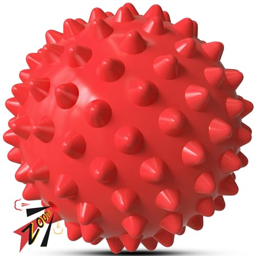 Apasiri Quietschendes Spielzeug für große Hunde, aggressive Kauer, robuster stacheliger Ball, langlebig, schwimmfähiges Gummi-Haustierspielzeug für mittelgroße Rassen von Apasiri