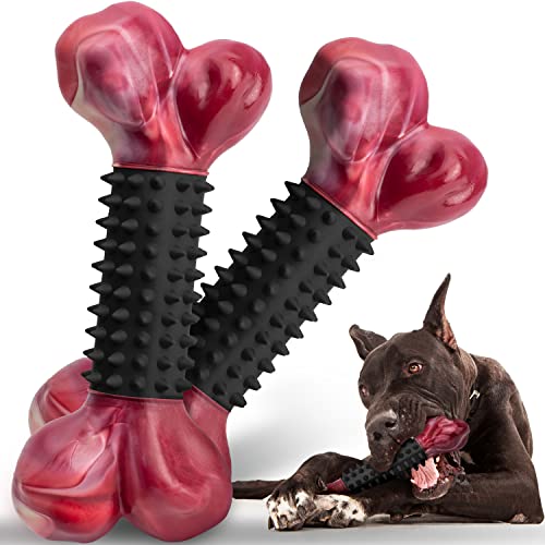 Apasiri Robustes Hundespielzeug für aggressive Kauer, große Rassen, 2 Stück, Kauspielzeug für große und mittelgroße Hunde, Nylon- und Gummi-Hundeknochen zum Zahnen, Kauen, Speckgeschmack Apasiri Robustes Hundespielzeug für aggressive Kauer, große Rassen, 2 Stück, Kauspielzeug für große und mittelgroße Hunde, Nylon- und Gummi-Hundeknochen zum Zahnen, Kauen, Speckgeschmack von Apasiri