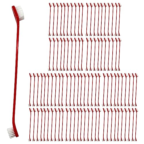 Apatal 100 Stück Hunde-Zahnbürsten-Set, Doppelkopf, Welpenzahnbürsten, langer Griff, weiche Fellpflege, Haustier-Zahnbürsten, praktisch, doppelseitig, für Haustiere, Katzen, Welpen, Zahnbürste, Reinigung, Mundpflegezubehör – Rot Apatal 100 Stück Hunde-Zahnbürsten-Set, Doppelkopf, Welpenzahnbürsten, langer Griff, weiche Fellpflege, Haustier-Zahnbürsten, praktisch, doppelseitig, für Haustiere, Katzen, Welpen, Zahnbürste, Reinigung, Mundpflegezubehör – Rot von Apatal