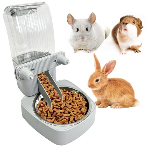 Apatal Kaninchenfutterspender mit Edelstahl-Futternapf zum Aufhängen, Schwerkraft-Hasen-Futterspender für Käfig, automatische Kleintier-Futternäpfe für Frettchen, Meerschweinchen, Chinchilla, Katzen Apatal Kaninchenfutterspender mit Edelstahl-Futternapf zum Aufhängen, Schwerkraft-Hasen-Futterspender für Käfig, automatische Kleintier-Futternäpfe für Frettchen, Meerschweinchen, Chinchilla, Katzen von Apatal
