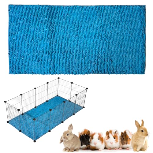 Apatal Meerschweinchen-Käfigeinlagen, waschbar, wiederverwendbar, Fleecedecke für Kaninchen, Blau von Apatal