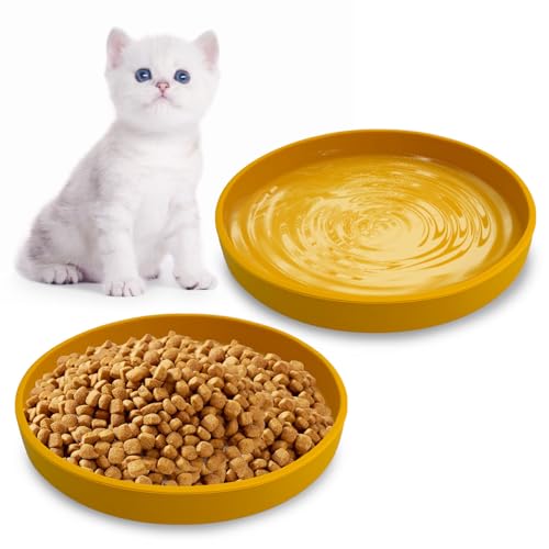 Apatal Silikon-Katzenfutternapf, flach, 15 cm breit, Haustierteller, Set mit 2 kleinen flachen Hundenapf, niedlicher Schnurrhaar, Müdigkeit, Kätzchen, Futternapf für Trockenfutter und Nassfutter Apatal Silikon-Katzenfutternapf, flach, 15 cm breit, Haustierteller, Set mit 2 kleinen flachen Hundenapf, niedlicher Schnurrhaar, Müdigkeit, Kätzchen, Futternapf für Trockenfutter und Nassfutter von Apatal