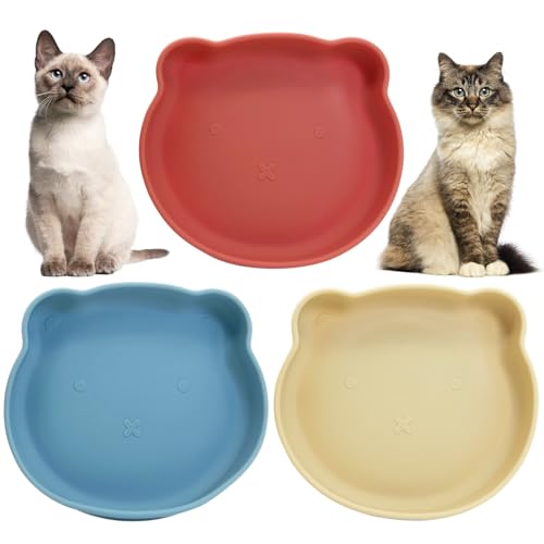Apatal Silikon-Katzenfutternapf mit Saugnapf, 17,8 cm, flach, Kitty-Platten, Set mit 3 rutschfesten Haustiernäpfen, Linderung Schnurrhaar, Müdigkeit, Welpen-Futternapf für Trocken- und Nassfutter Apatal Silikon-Katzenfutternapf mit Saugnapf, 17,8 cm, flach, Kitty-Platten, Set mit 3 rutschfesten Haustiernäpfen, Linderung Schnurrhaar, Müdigkeit, Welpen-Futternapf für Trocken- und Nassfutter von Apatal