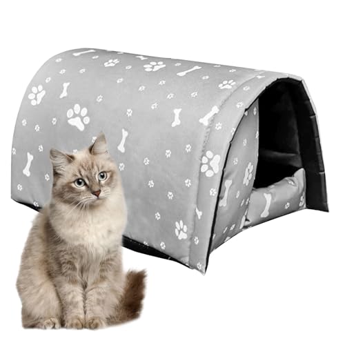 Apatal Stray Cats Shelter, Waterproof Outdoor Cat House Foldable Warm Pet Cave for Winter Wild Animal Tent Bed Anti Slip Kitten Cave for Feral Cat Dog Puppy Weatherproof Black (XL) von Apatal