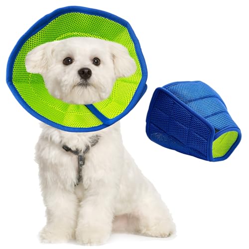 Apatal Weicher Hundekegel für Hunde, verstellbares Hundekegelhalsband, Erholung, Donut-Halsband für Hunde und Katzen, atmungsaktiv, schützend, UFO-elisabethanisches Halsband für große, mittelgroße von Apatal