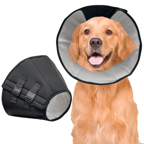 Apatal Weiches Hundekegel, verstellbares Haustier-Kegelhalsband für Hunde und Katzen, bequem, wasserdicht, Donut-Halsband, schützende Hunde-Genesungshalsbänder und -Kegel, Alternativen für große, von Apatal