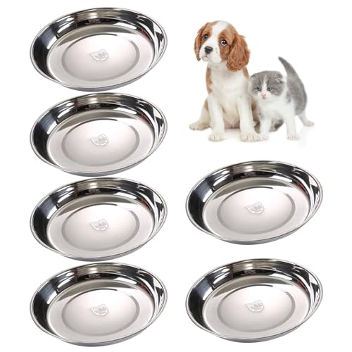Aptal Katzennäpfe aus Edelstahl, 14 cm Durchmesser, flacher Wassernapf, Ersatz-Futterschale für Schnurrhaar, Müdigkeit, Entlastungsplatte, stapelbar, Metall, für Welpen, Hunde, erhöhter Ständer, 4 Aptal Katzennäpfe aus Edelstahl, 14 cm Durchmesser, flacher Wassernapf, Ersatz-Futterschale für Schnurrhaar, Müdigkeit, Entlastungsplatte, stapelbar, Metall, für Welpen, Hunde, erhöhter Ständer, 4 von Apatal