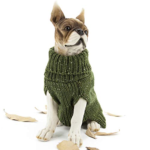 Apetian Hunde-Pullover für kaltes Wetter, Winterkleidung, Strickware, Größe L, SH004-grün von Apetian