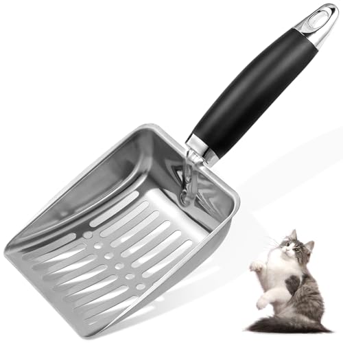Apidgrowth Katzenstreuschaufel,Katzenstreu-Schaufel aus Edelstahl, Metallische Katzenstreu-Schaufel der mittleren Größe - Stabile Schaufel mit Maschen, Geeignet für Katzenstreu-Kisten - Schwarz Apidgrowth Katzenstreuschaufel,Katzenstreu-Schaufel aus Edelstahl, Metallische Katzenstreu-Schaufel der mittleren Größe - Stabile Schaufel mit Maschen, Geeignet für Katzenstreu-Kisten - Schwarz von Apidgrowth
