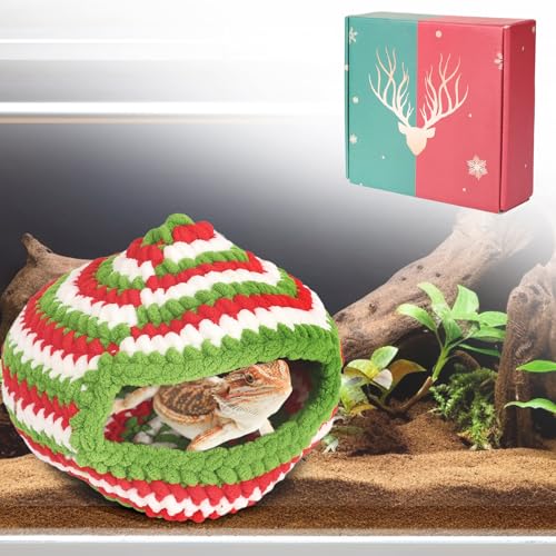 Reptilienversteck für Weihnachten, weiches Flanell, Bartagamenhöhle, Terrarium-Dekoration, tolles Weihnachtsgeschenk für Leoparden, Gecko, Eidechse, Schlange, Chamäleon, kleine Reptilien, versteckt von Apipi