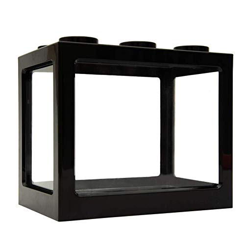 Fisch Schüssel Mini Aquaponic Fish Tank Dekorative stapelbare Acryl Kleine Beta Fisch Behälter für Office Tee Tischdekoration Fisch Schüsseln Schwarz von Zewool