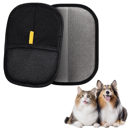 ApollOptimum Fellmagnet Katzenhaarentferner, Doppelseitige Fell Magnet Handschuh, Fellhandschuhe Fingerlos Katze Wiederverwendbare, Tierhaarentferner Handschuh Für Kleidung, Sofas, Betten (1 Stück) von ApollOptimum