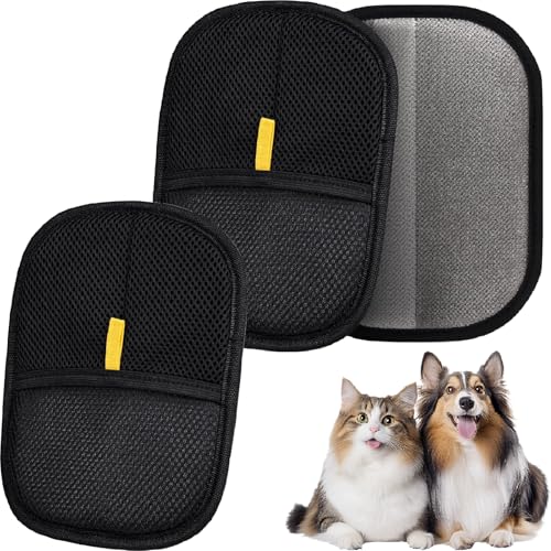 ApollOptimum Fellmagnet Katzenhaarentferner, Doppelseitige Fell Magnet Handschuh, Fellhandschuhe Fingerlos Katze Wiederverwendbare, Tierhaarentferner Handschuh Für Kleidung, Sofas, Betten (3 Stück) von ApollOptimum