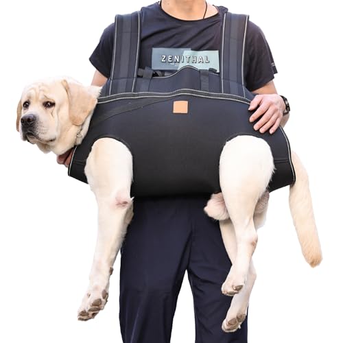 Hundegeschirr-Rucksack für große Hunde, Ganzkörper-Tragetuch mit Griff, Rehabilitationsträger für Treppen/Autos, alte Gelenkverletzungen, Arthritis, Unterstützung der Hinterbeine, bis zu 30 kg von Apominton