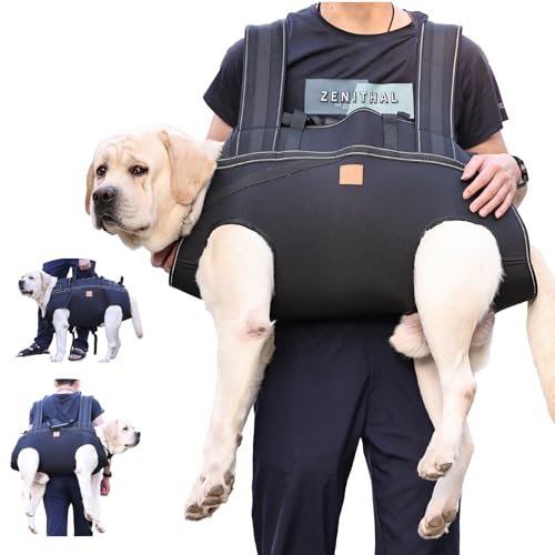 Hundegeschirr-Rucksack für große Hunde, Ganzkörper-Tragetuch mit Griff, Rehabilitationsträger für Treppen/Autos, alte Gelenkverletzungen, Arthritis, Unterstützung der Hinterbeine, bis zu 30 kg von Apominton