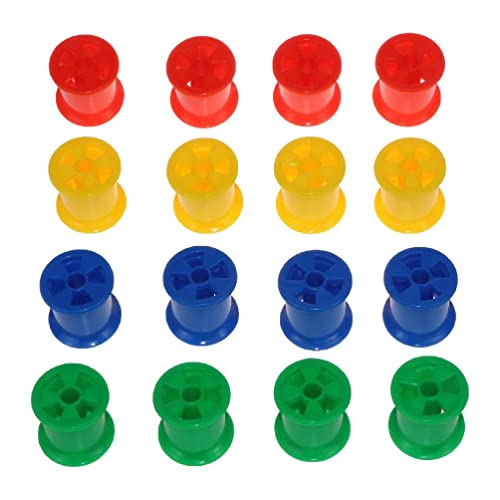 Apooke 16-teiliges Vogelspielzeug Teile Bunte Kunststoffspulen Für Papageien Fuß Spielzeug Kauspielzeug Zufällige Farbe Spule 1,3x1,2 Zoll Vogel Kleine Sittiche Maracas von Apooke