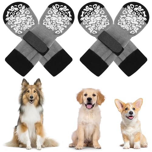 Apoway 4 Stück Hundensocken XL – rutschfest+3-facher Schutz! Verstellbarer Riemen+zweiseitiges Silikon, schützt vor Kratzern/Hitze/Kälte/Wunden-Licken. Für große Hunde & Holzböden – Premium-Qualität! von Apoway
