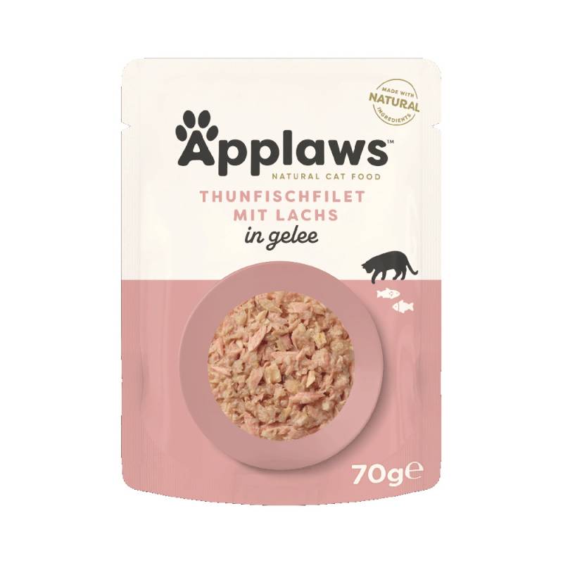 12 + 4 gratis! 16 x 70 g Applaws Pouch in Jelly - Thunfisch mit Lachs von Applaws