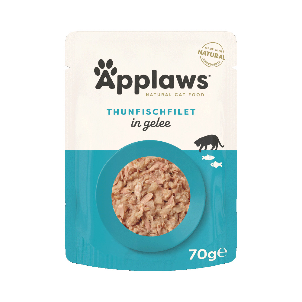 12 + 4 gratis! 16 x 70 g Applaws Pouch in Jelly - Thunfisch 12 + 4 gratis! 16 x 70 g Applaws Pouch in Jelly - Thunfisch von Applaws
