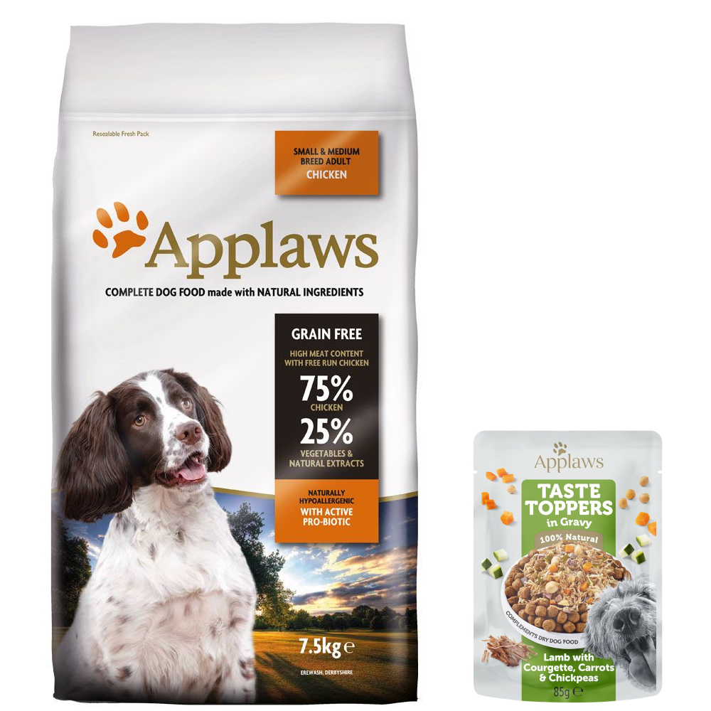 7,5 kg / 15 kg Applaws + 85 g Taste Topper in Soße mit Lamm gratis! - 7,5 kg Adult Huhn Kleine & Mittelgroße Rassen 7,5 kg / 15 kg Applaws + 85 g Taste Topper in Soße mit Lamm gratis! - 7,5 kg Adult Huhn Kleine & Mittelgroße Rassen von Applaws