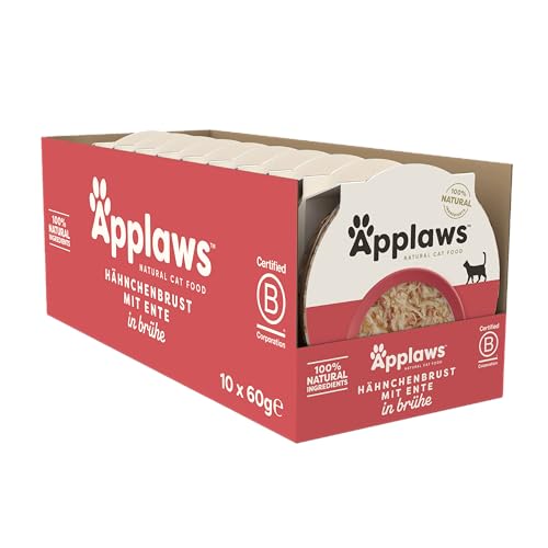 Applaws 100% Natürliches Katzennassfutter, Hühnerbrust mit Ente im Brühe-Topf, 60g (10er Pack) von Applaws