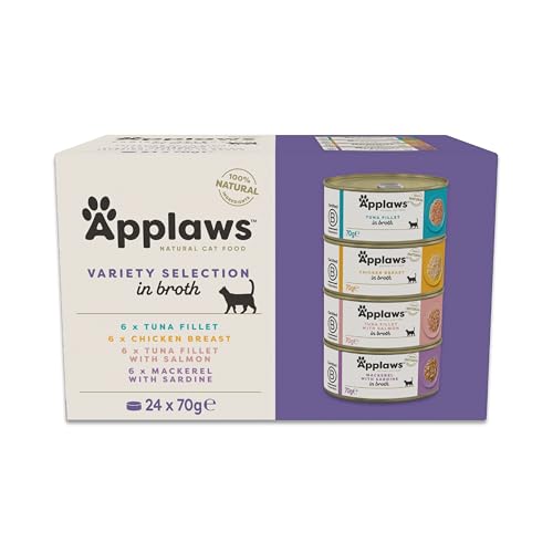 Applaws 100 % Natürliches Nassfutter für Katzen – Huhn & Thunfisch Vielfalt in Brühe, 24 x 70g Dosen Applaws 100 % Natürliches Nassfutter für Katzen – Huhn & Thunfisch Vielfalt in Brühe, 24 x 70g Dosen von Applaws