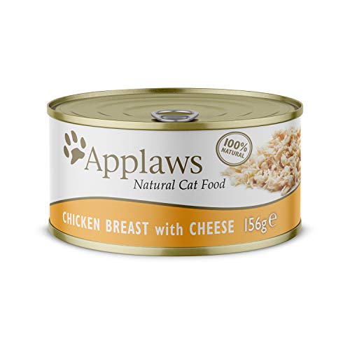 Applaws 100% Natural Wet Cat Food Chicken with Cheese 156 g Tin (Pack of 24) von Applaws