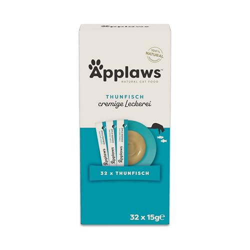 Applaws 100% natürlicher, getreidefreier, cremiger, leckbarer Thunfisch-Snack für Katzen und Kätzchen, 32 x 15g-Sachets Applaws 100% natürlicher, getreidefreier, cremiger, leckbarer Thunfisch-Snack für Katzen und Kätzchen, 32 x 15g-Sachets von Applaws