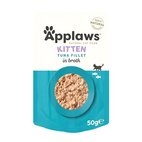 Applaws 100% natürliches Nassfutter für Kätzchen, Thunfischfilet in Brühe - Packung mit 12 x 50g Beuteln von Applaws