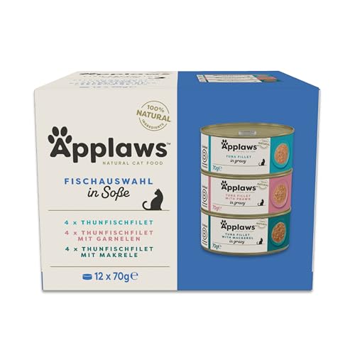 Applaws 100 % natürliches Nassfutter für ausgewachsene Katzen, Fischsortiment in Sauce Multipack, 12 × 70 g Dosen Applaws 100 % natürliches Nassfutter für ausgewachsene Katzen, Fischsortiment in Sauce Multipack, 12 × 70 g Dosen von Applaws