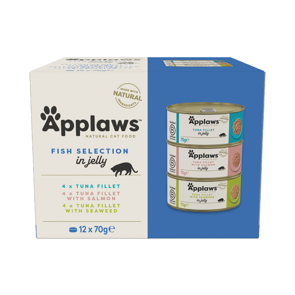 Applaws Adult Dose Mix 12 x 70 g - Mixpaket Fisch in Gelee (3 Sorten) von Applaws