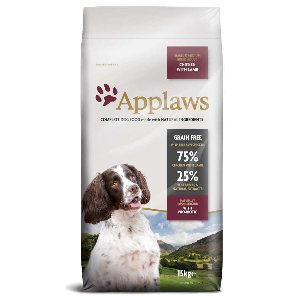 Applaws Adult Huhn & Lamm Kleine & Mittelgroße Rassen - Sparpaket: 2 x 15 kg von Applaws