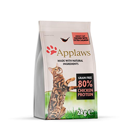 Applaws Katzentrockenfutter Adult, Huhn mit extra Lachs, getreidefrei und komplett 2kg (1 Packung) von Applaws