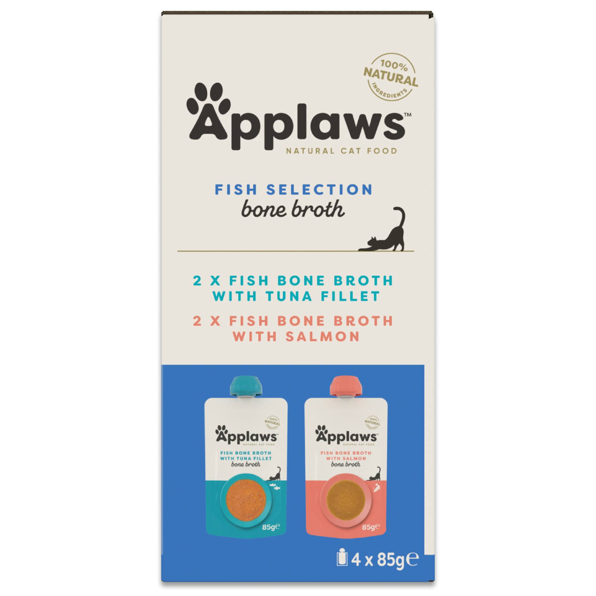Applaws Cat Fischbrühe-Selektion 4 x 85 g - Fish Selection (2 Sorten) von Applaws