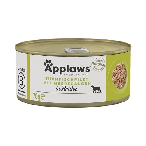 Applaws Cat Food Tin Tuna and Seaweed, 70g, Pack of 24 von Applaws