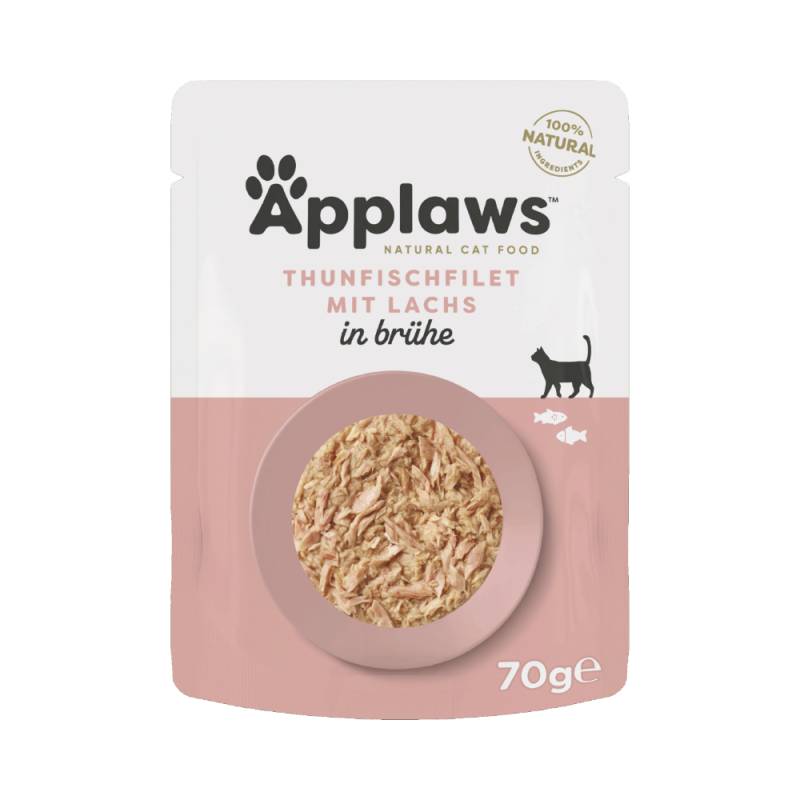 Applaws Cat Natural in Brühe 12 x 70 g - Thunfischfilet mit Lachs von Applaws