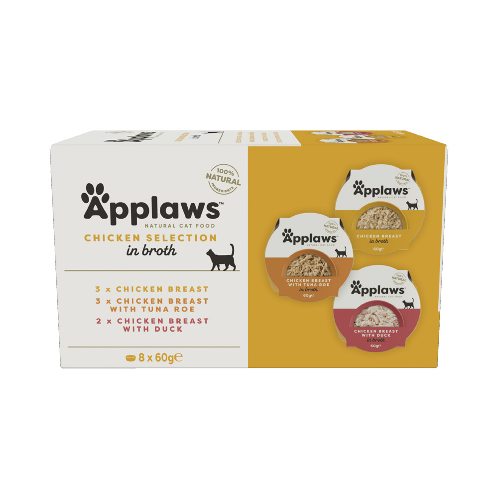 Applaws Cat Pot Probierpack 8 x 60 g - Hühnchenauswahl Applaws Cat Pot Probierpack 8 x 60 g - Hühnchenauswahl von Applaws