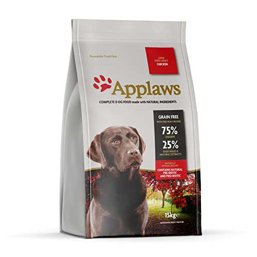Applaws Complete Dry Dog Food Adult Getreidefreies Hühnerfutter für große Rassen (1 x 15kg Beutel) von Applaws