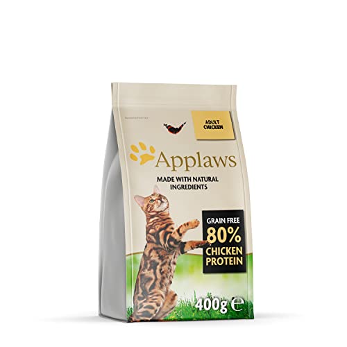 Applaws getreidefreies Katzentrockenfutter mit Huhn für ausgewachsene und reife Katzen, natürlich und vollständig (1x 400g Packung) von Applaws