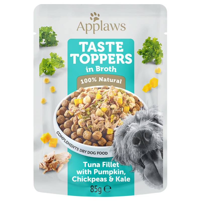 Applaws Taste Toppers Pouch in Brühe 12 x 85 g - Thunfisch mit Kürbis, Grünkohl & Kichererbsen von Applaws