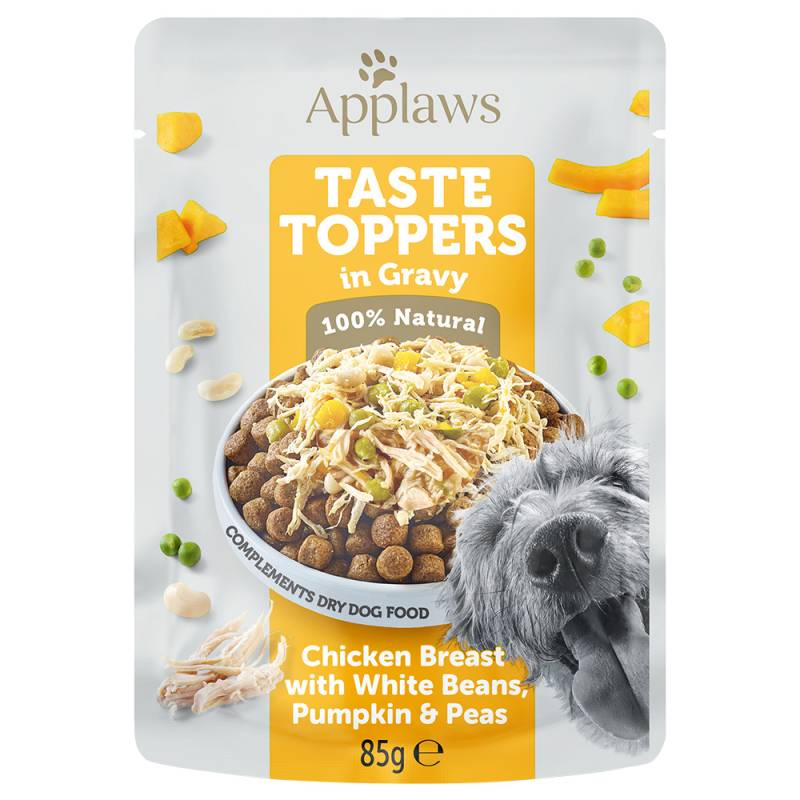 Applaws Taste Toppers in Soße 12 x 85 g - Huhn, Erbsen, Kürbis & weiße Bohnen von Applaws