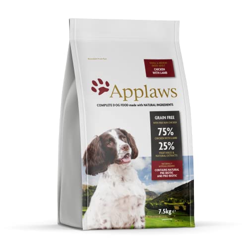Applaws Natural Grain Free Dry Dog Food Lamm Geschmack für kleine und mittlere erwachsene Hunde 1 x 7,5 kg Beutel von Applaws