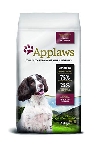 Applaws Natural Grain Free Dry Dog Food Lamm Geschmack für kleine und mittlere erwachsene Hunde 1 x 7,5 kg Beutel von Applaws