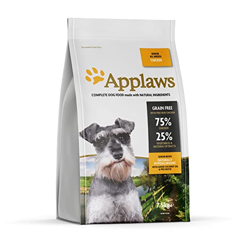 Applaws Natural Grain Free Complete Dry Hundefutter für alle älteren Rassen Huhn Geschmack, 1 x 7,5 kg Beutel von Applaws