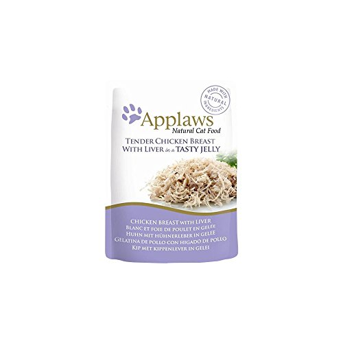 Applaws Katze Beutel Huhn mit Leber in Gelee, 16er Pack (16 x 70 g) von Applaws