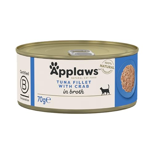 Applaws Katze Dose Thunfischfilet & Krabbenfleisch, 24er Pack (24 x 70 g) von Applaws